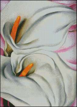 (image for) Two Calla Lilies on Pink Petite Pattern
