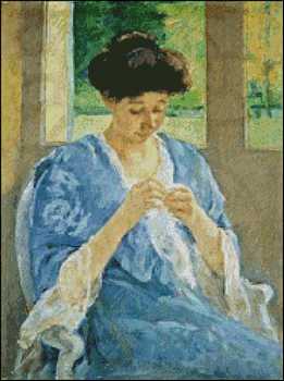 (image for) Augusta Sewing Before a Window