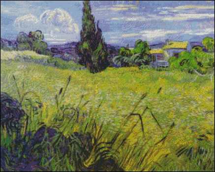 (image for) Green Wheat Field with Cypress